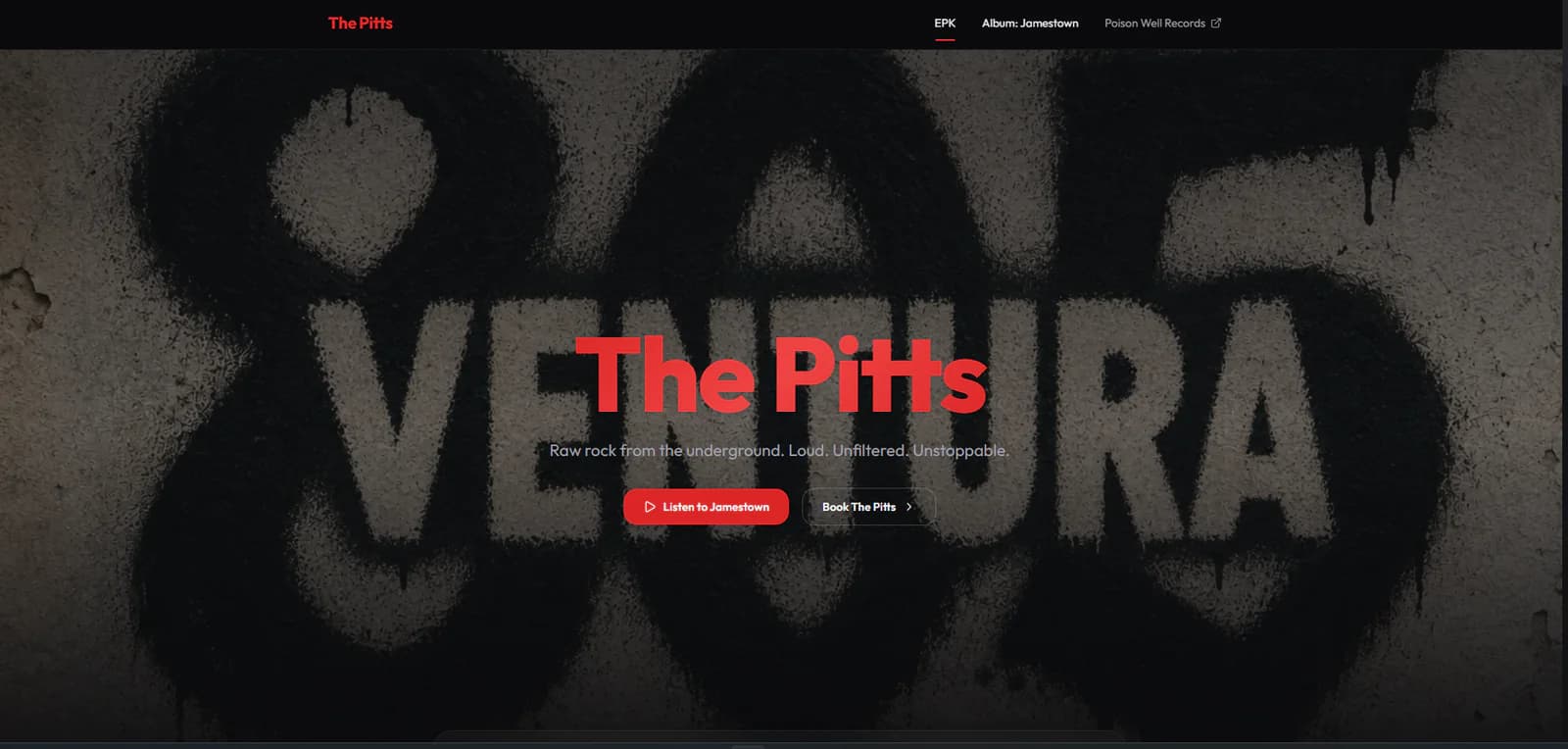 The Pitts official website featuring the Jamestown album